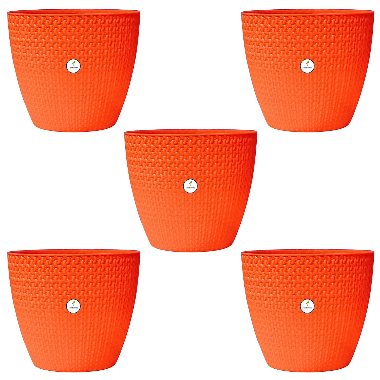 Flora Small Indoor Plastic Pot - Orange Colour