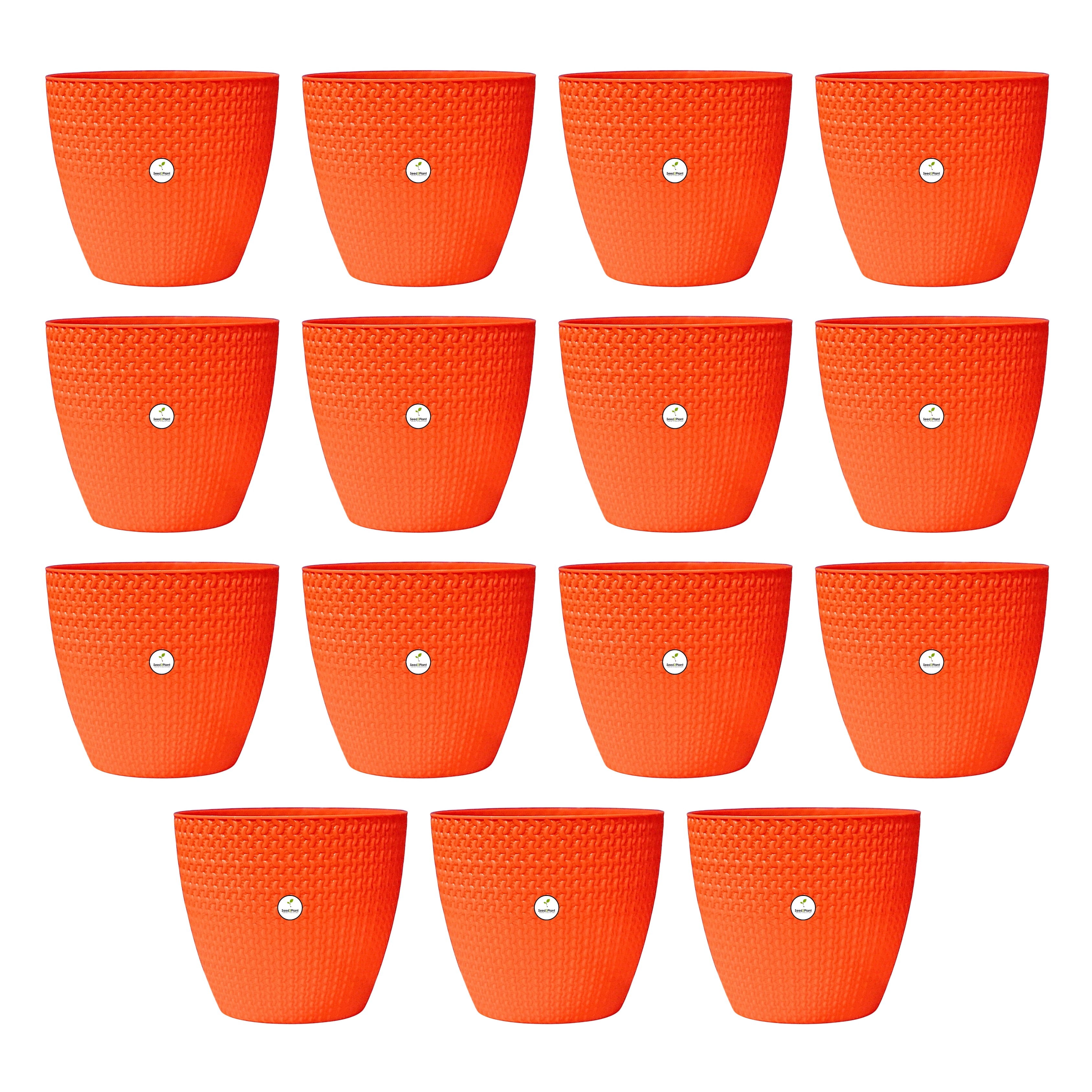 Flora Small Indoor Plastic Pot - Orange Colour