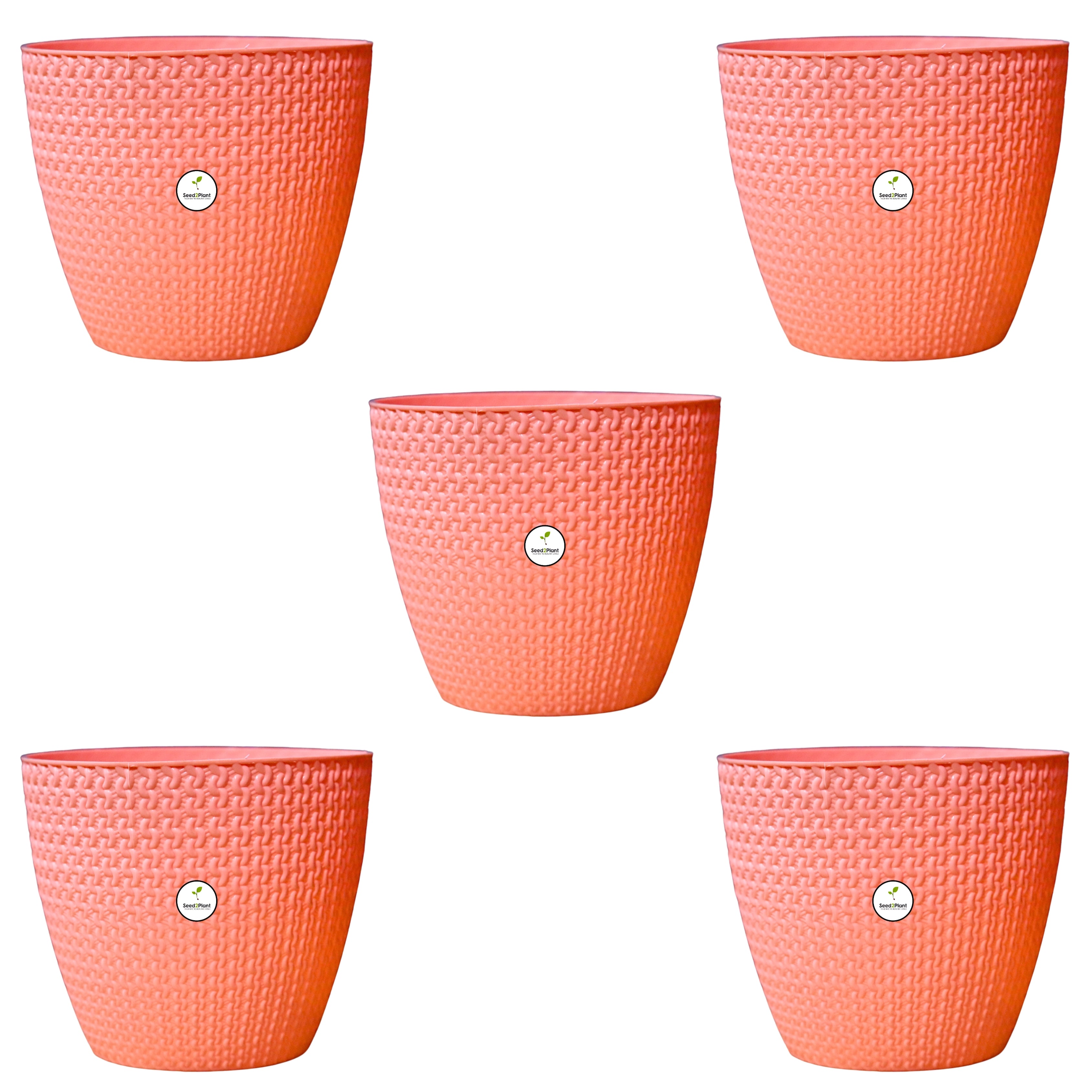 Flora Small Indoor Plastic Pot - Sandal Colour