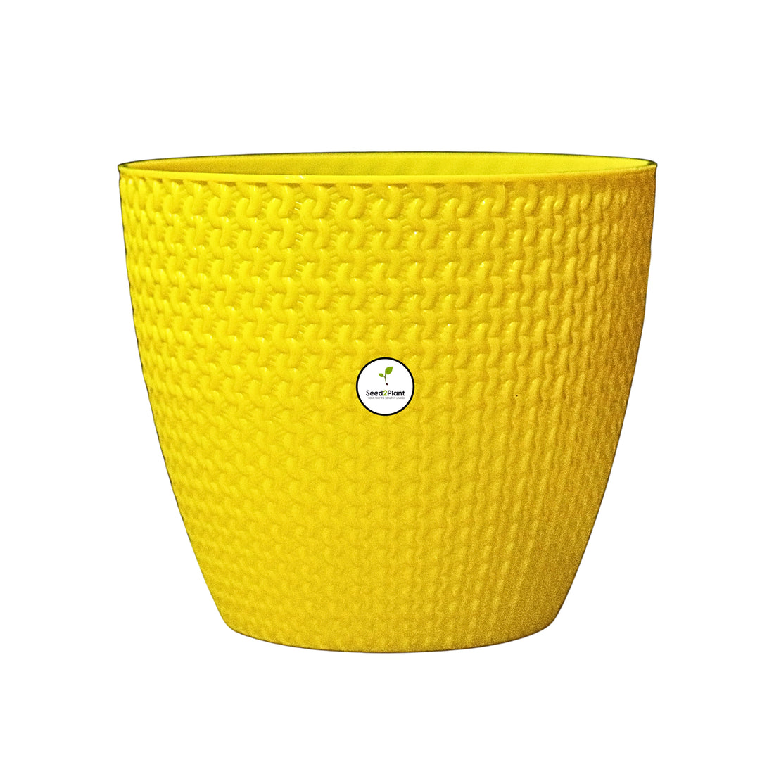 Flora Small Indoor Plastic Pot - Yellow Colour
