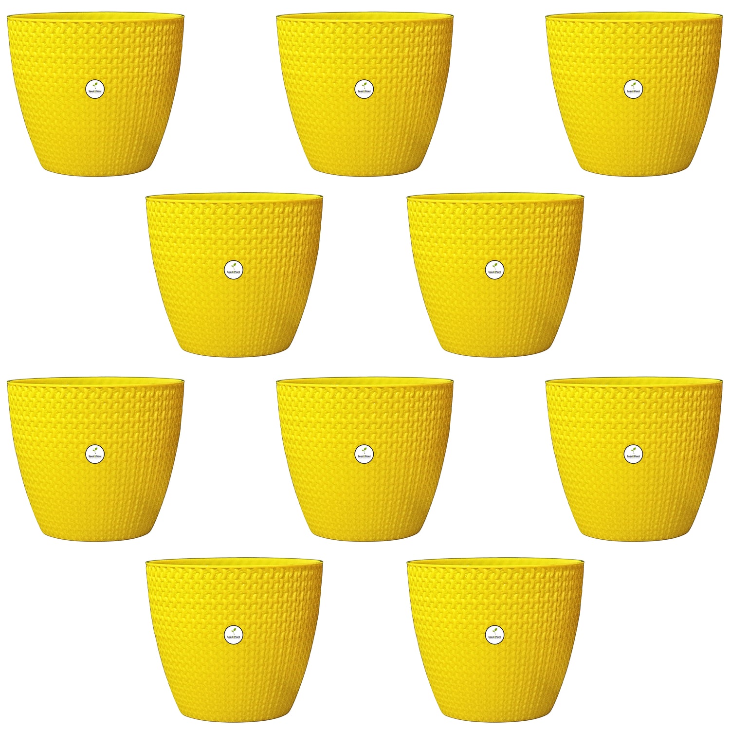 Flora Small Indoor Plastic Pot - Yellow Colour