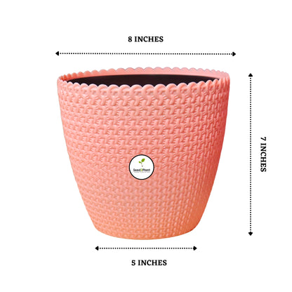 Flora Indoor Plastic Pot (with Inner Pot) - Sandal Colour