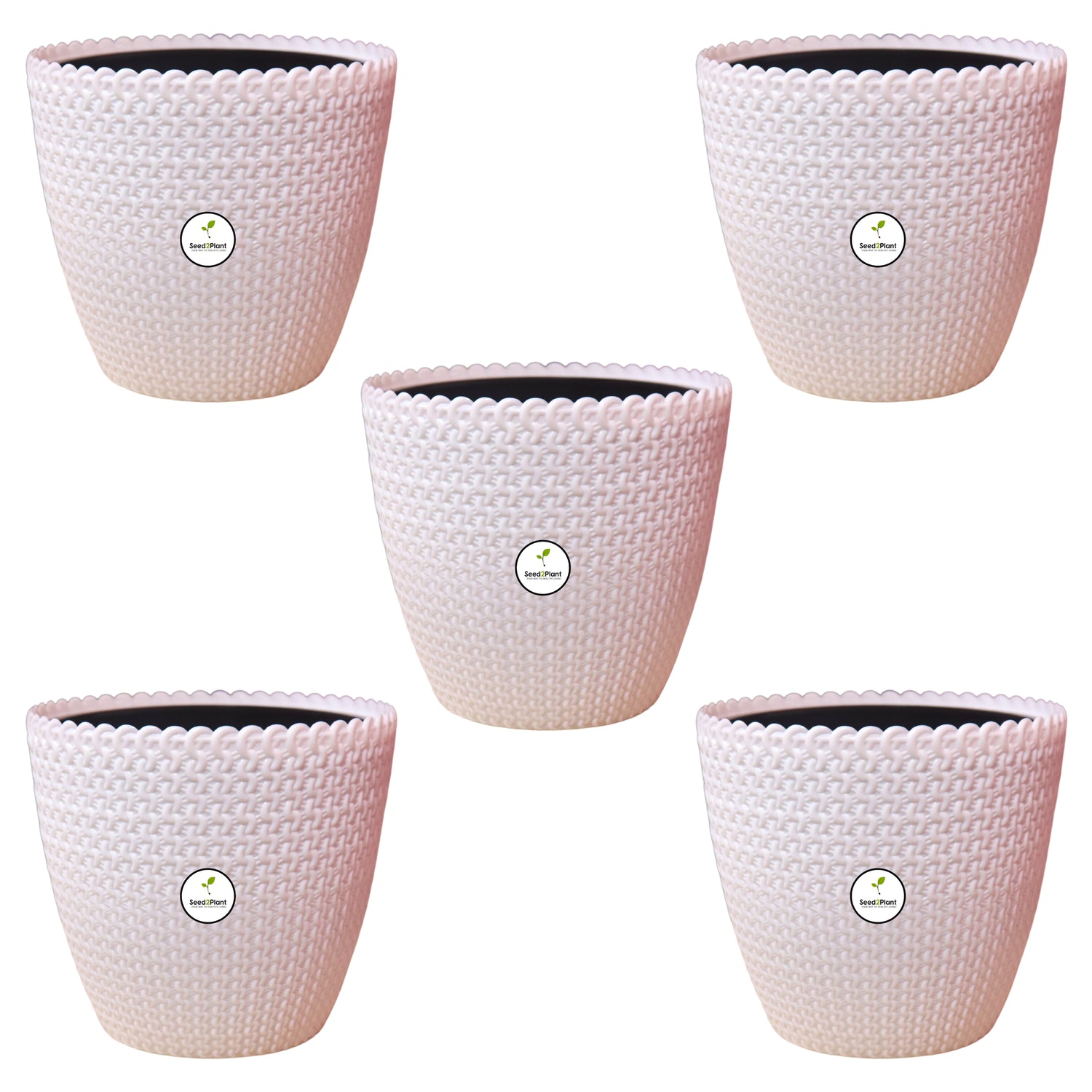 Flora Indoor Plastic Pot (with Inner Pot) - White Colour