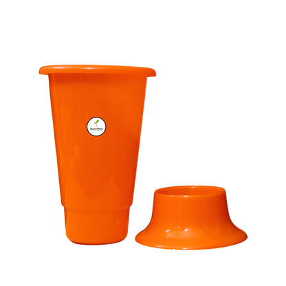 Galaxy Indoor Plastic Pot - Orange Colour