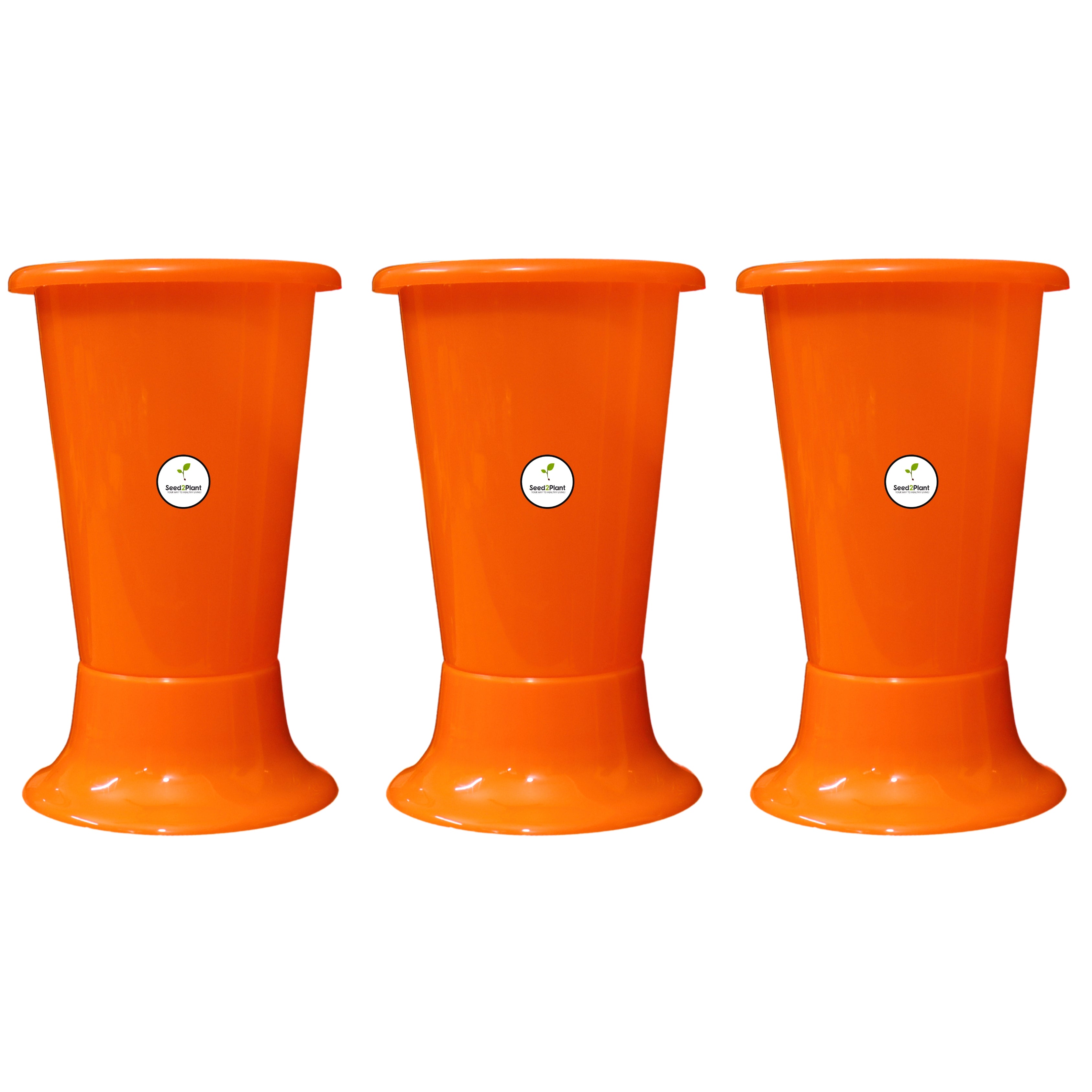 Galaxy Indoor Plastic Pot - Orange Colour