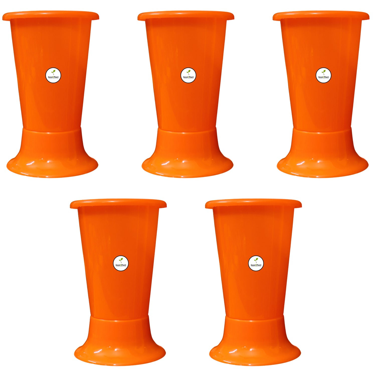 Galaxy Indoor Plastic Pot - Orange Colour