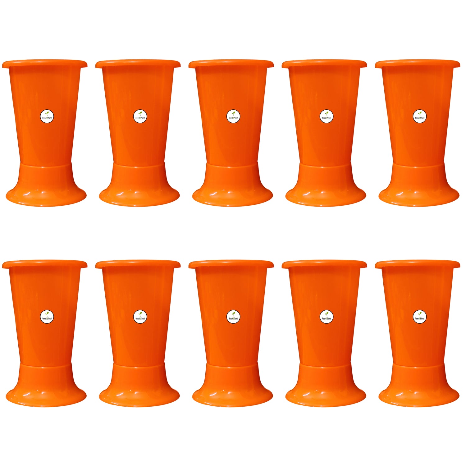 Galaxy Indoor Plastic Pot - Orange Colour
