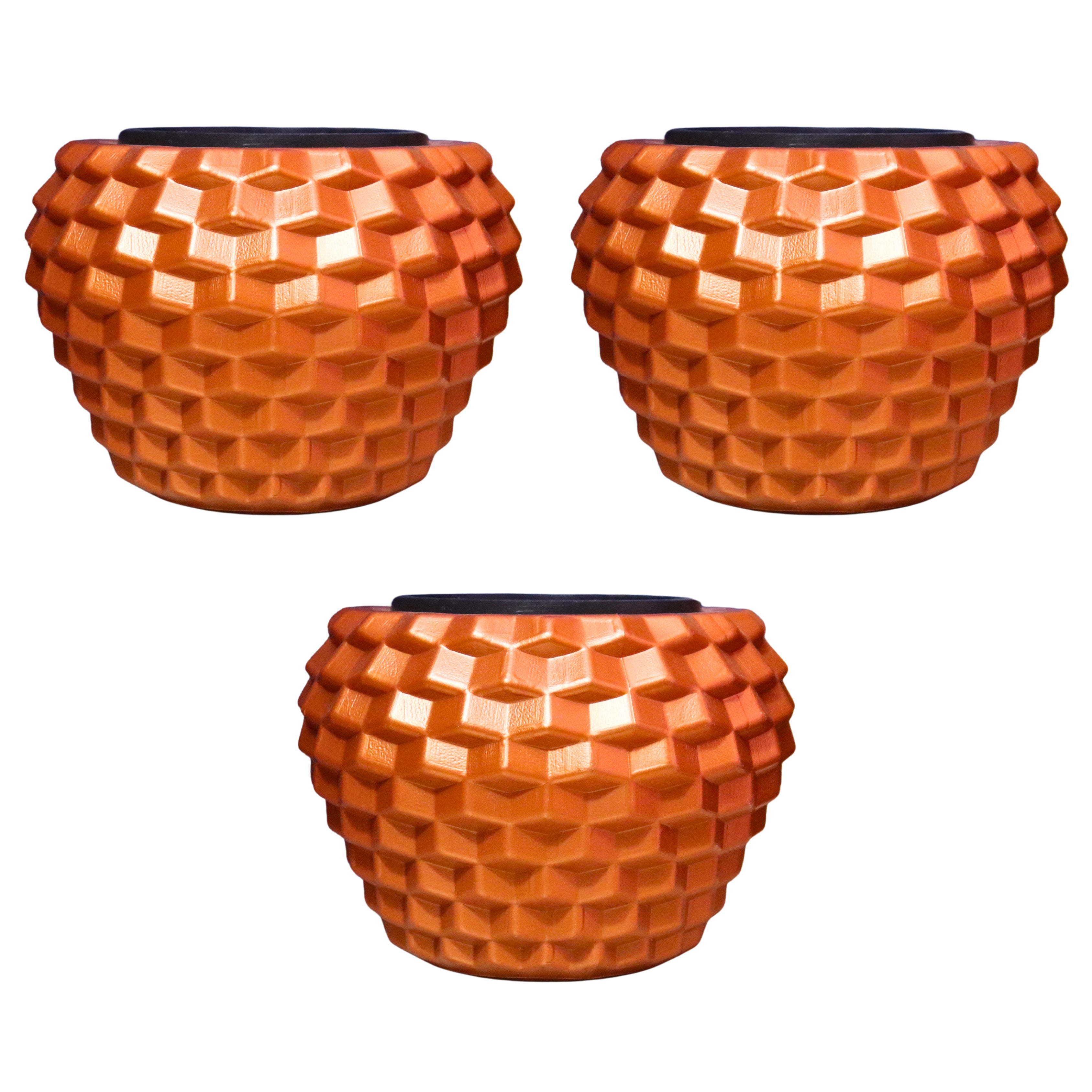 Geometric Elegance Indoor Planter (with Inner Pot) - Golden Colour