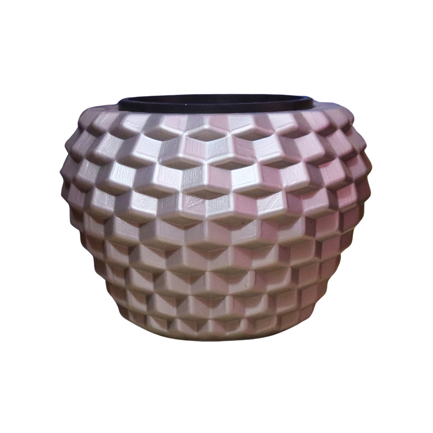 Geometric Elegance Indoor Planter (with Inner Pot) - Grey Colour