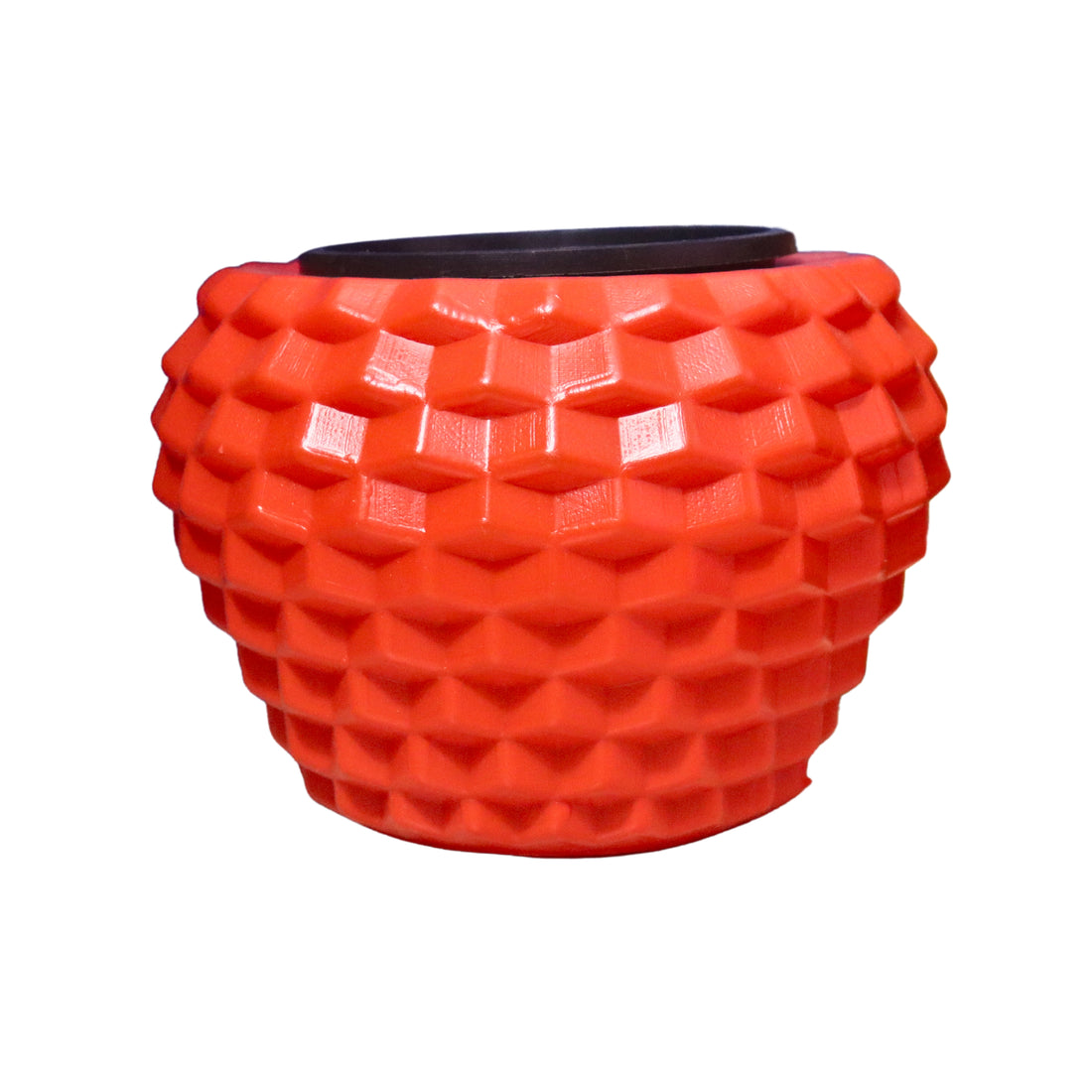 Geometric Elegance Indoor Planter (with Inner Pot) - Red Colour