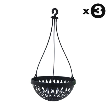 Hanging Orchid Pot - Black Colour