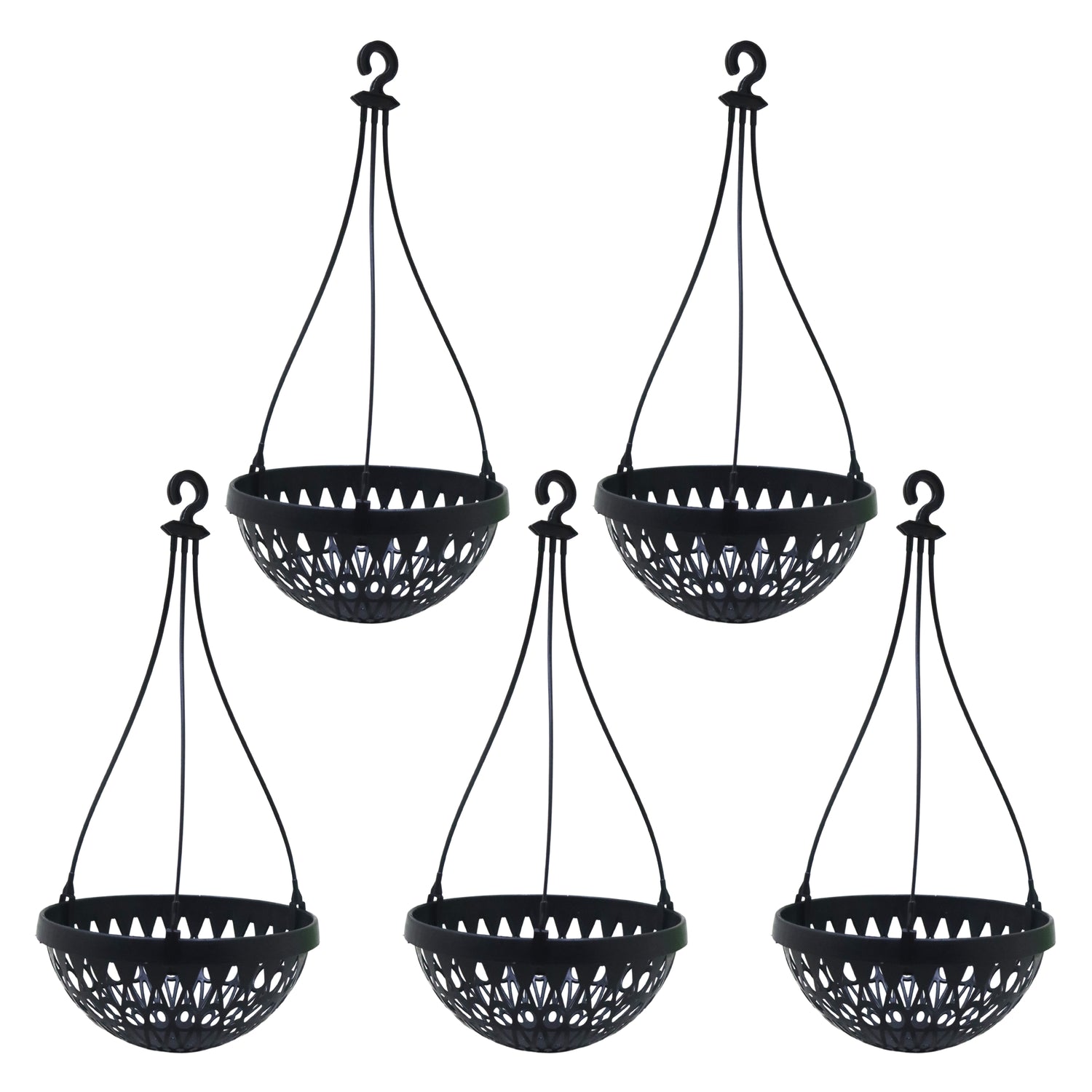 Hanging Orchid Pot - Black Colour