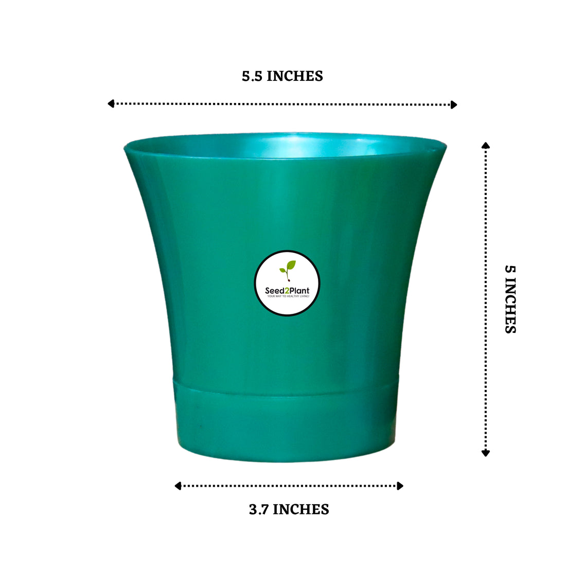 Self Watering Indoor Plastic Pot - Dark Green Colour