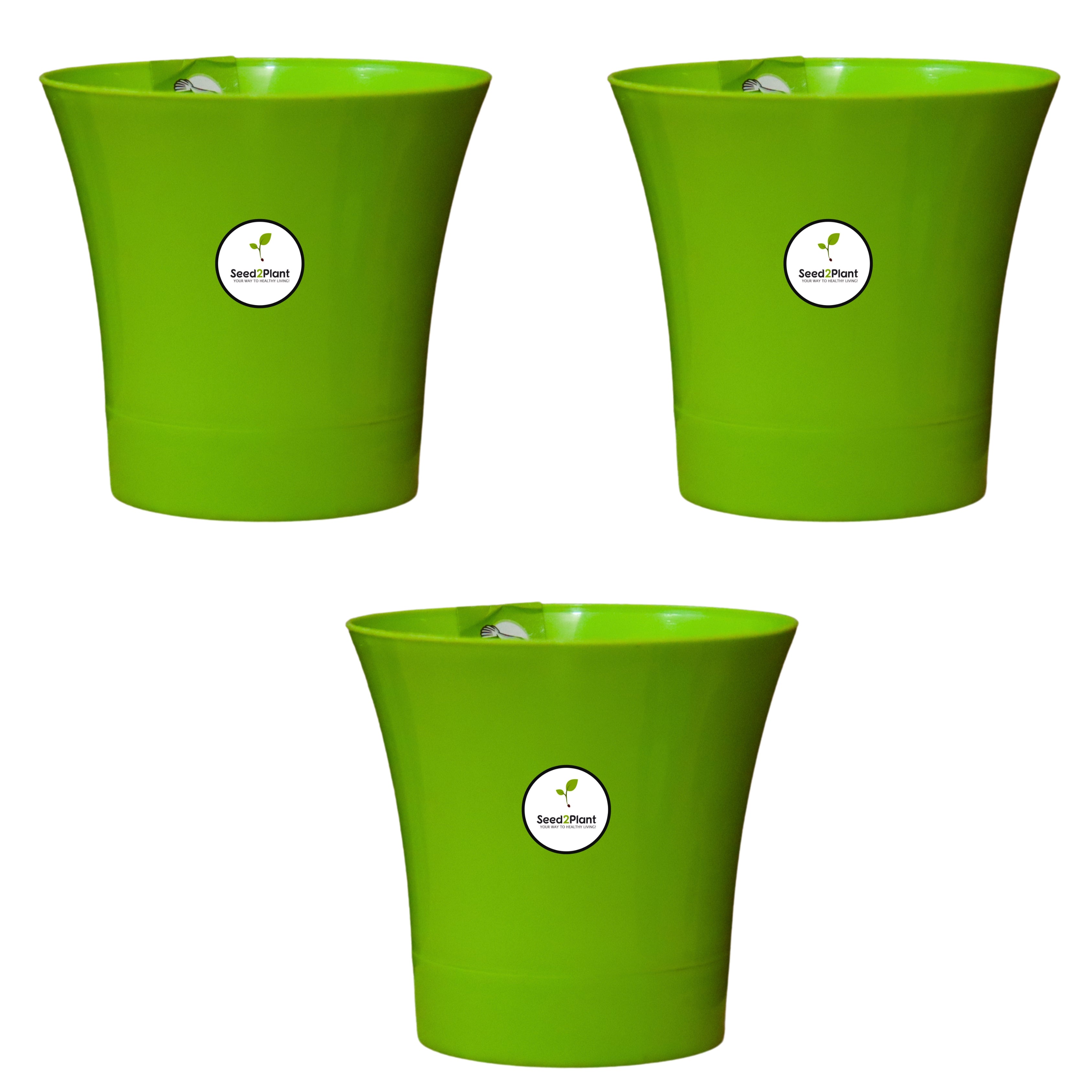Self Watering Indoor Plastic Pot - Green Colour