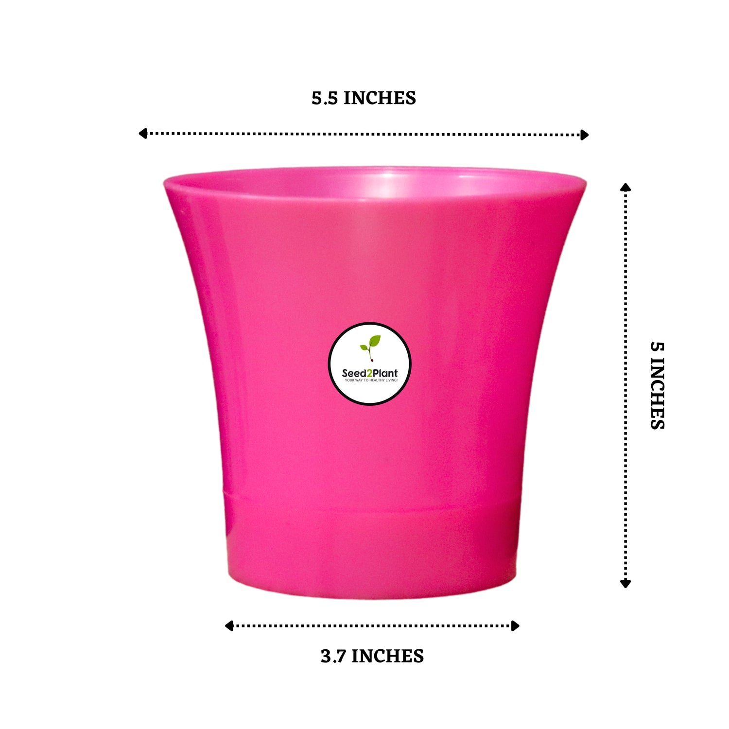 Self Watering Indoor Plastic Pot - Pink Colour