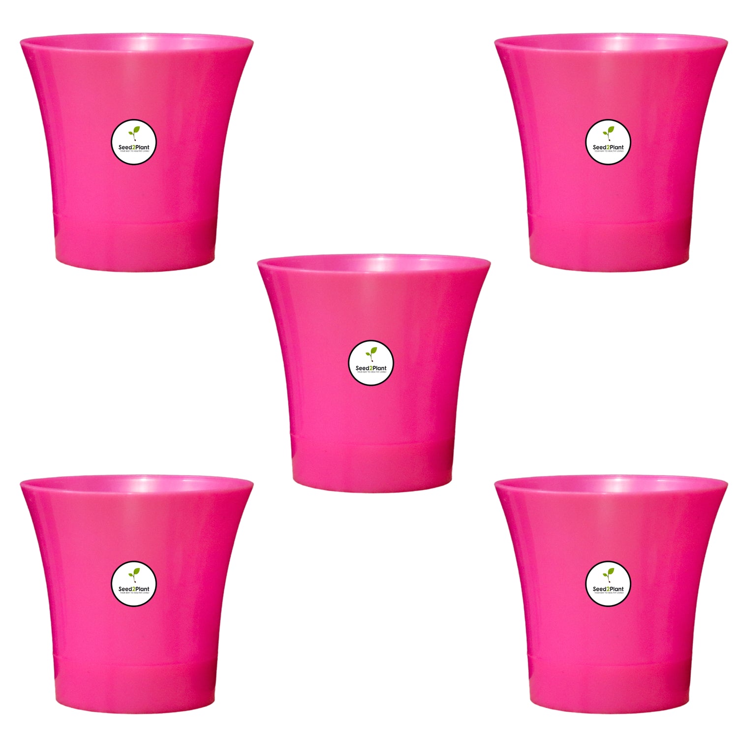 Self Watering Indoor Plastic Pot - Pink Colour