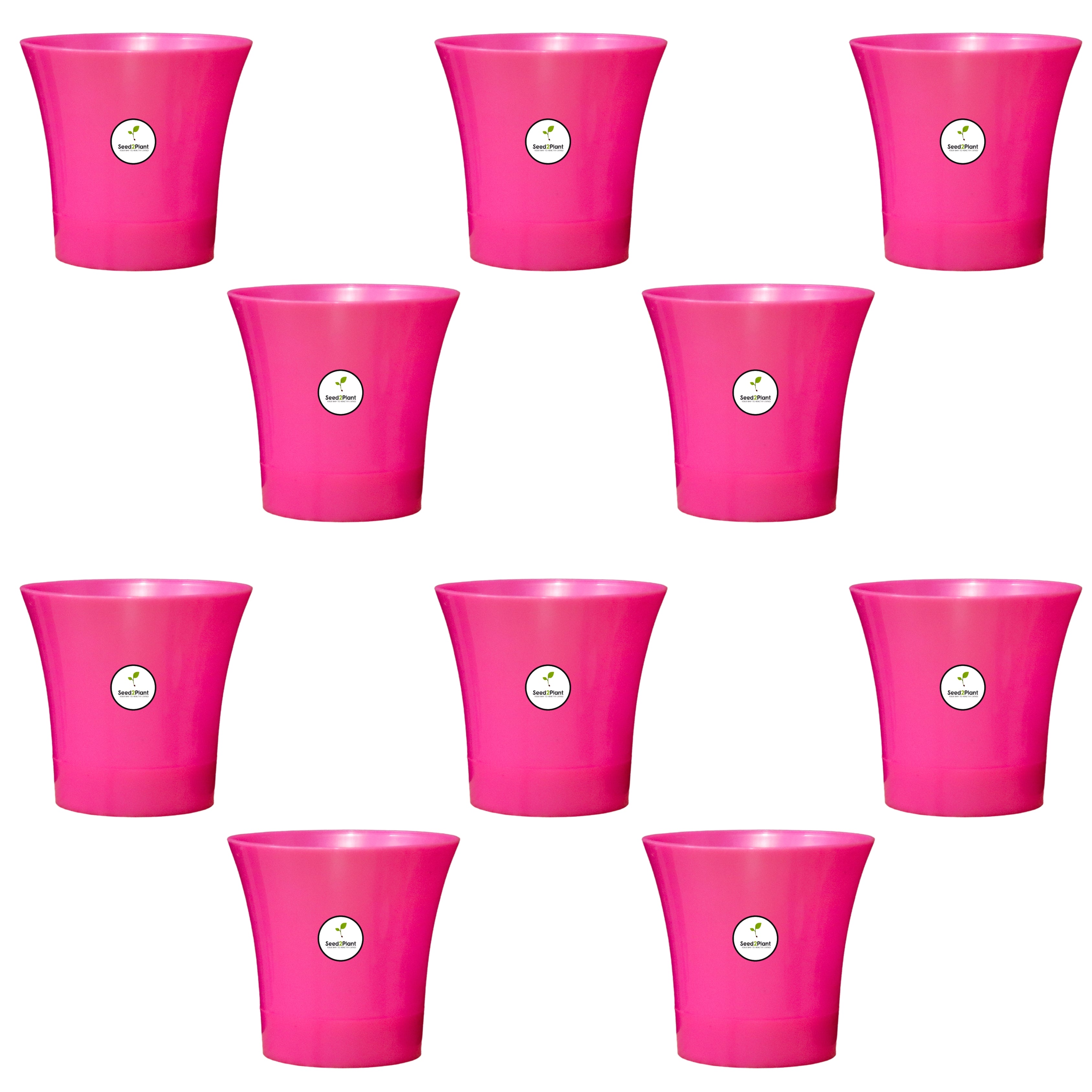 Self Watering Indoor Plastic Pot - Pink Colour