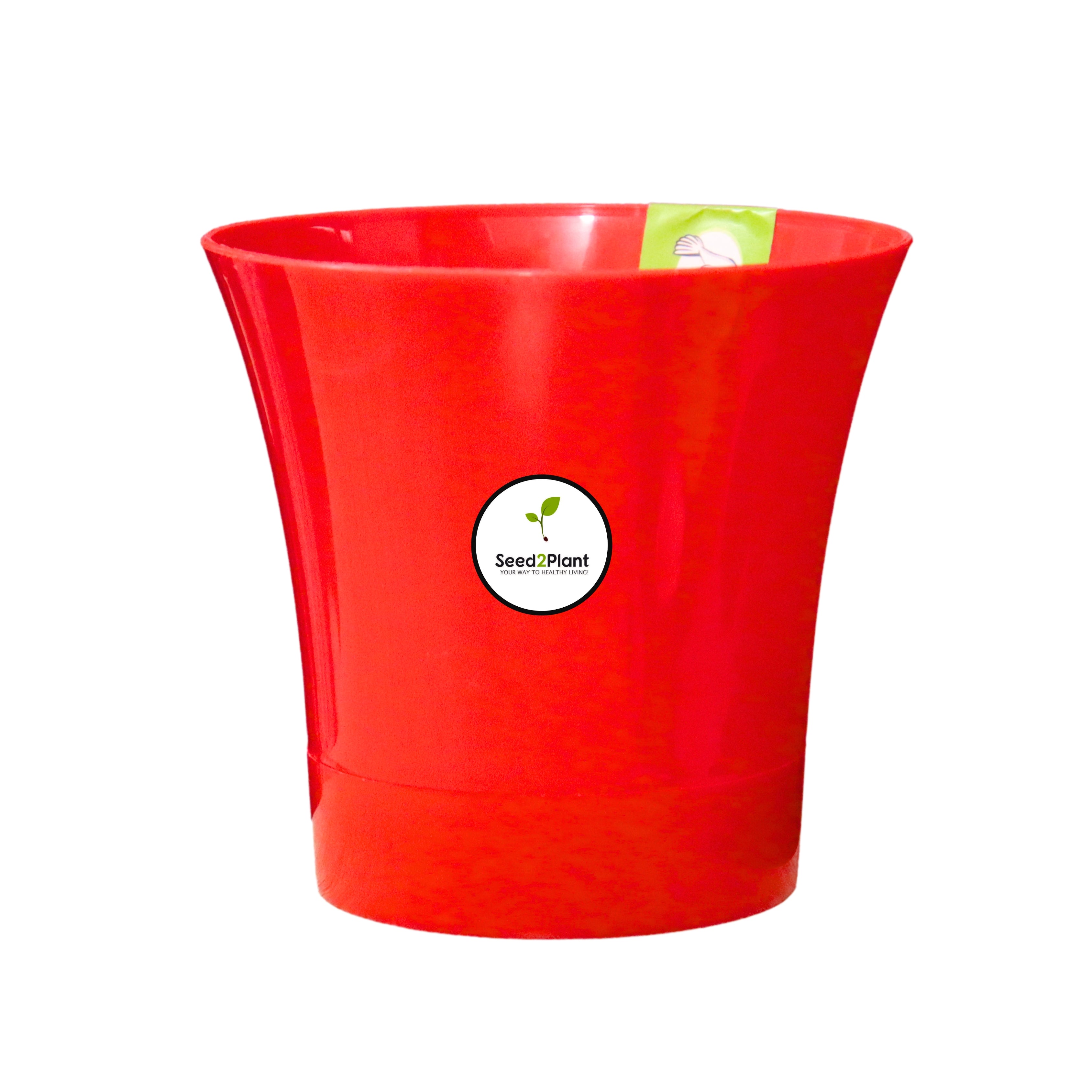 Self Watering Indoor Plastic Pot - Red Colour