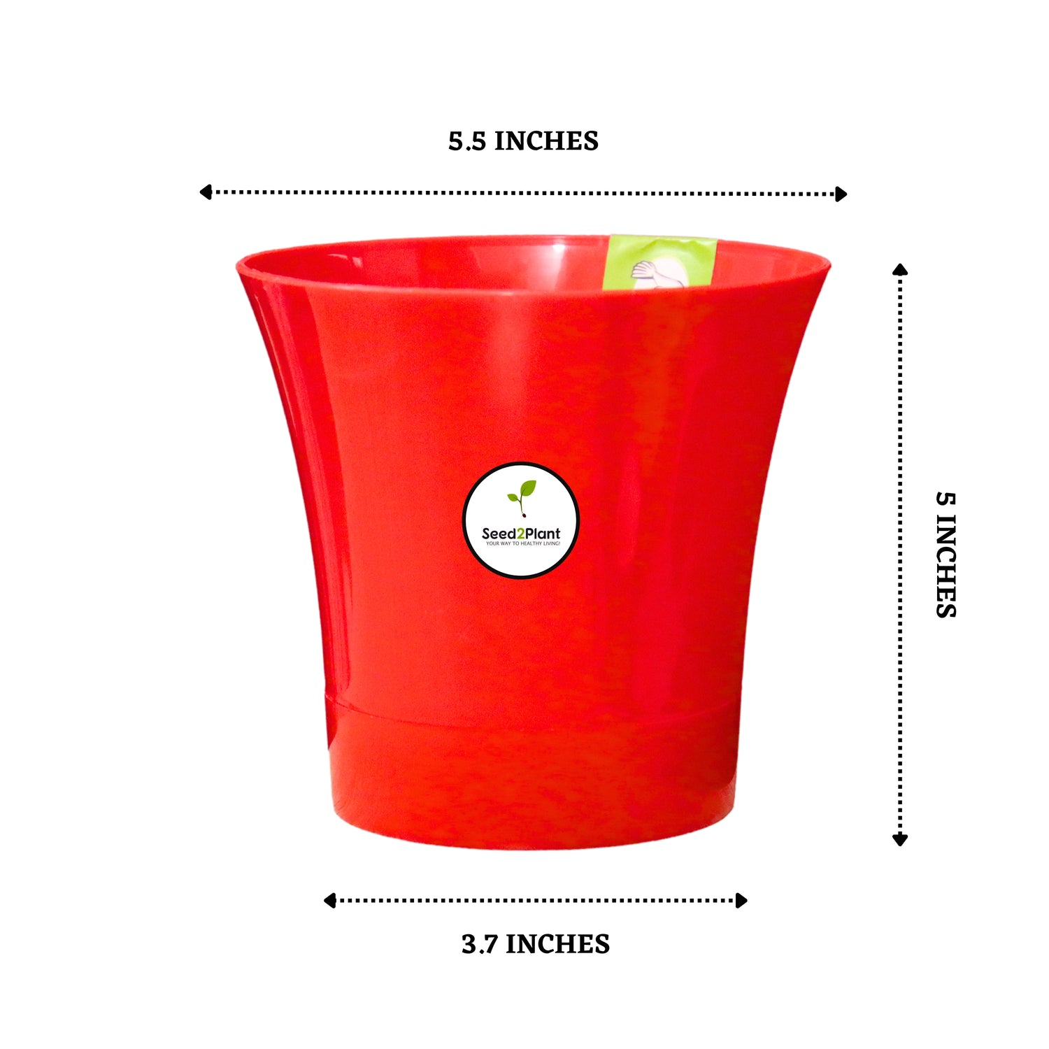 Self Watering Indoor Plastic Pot - Red Colour