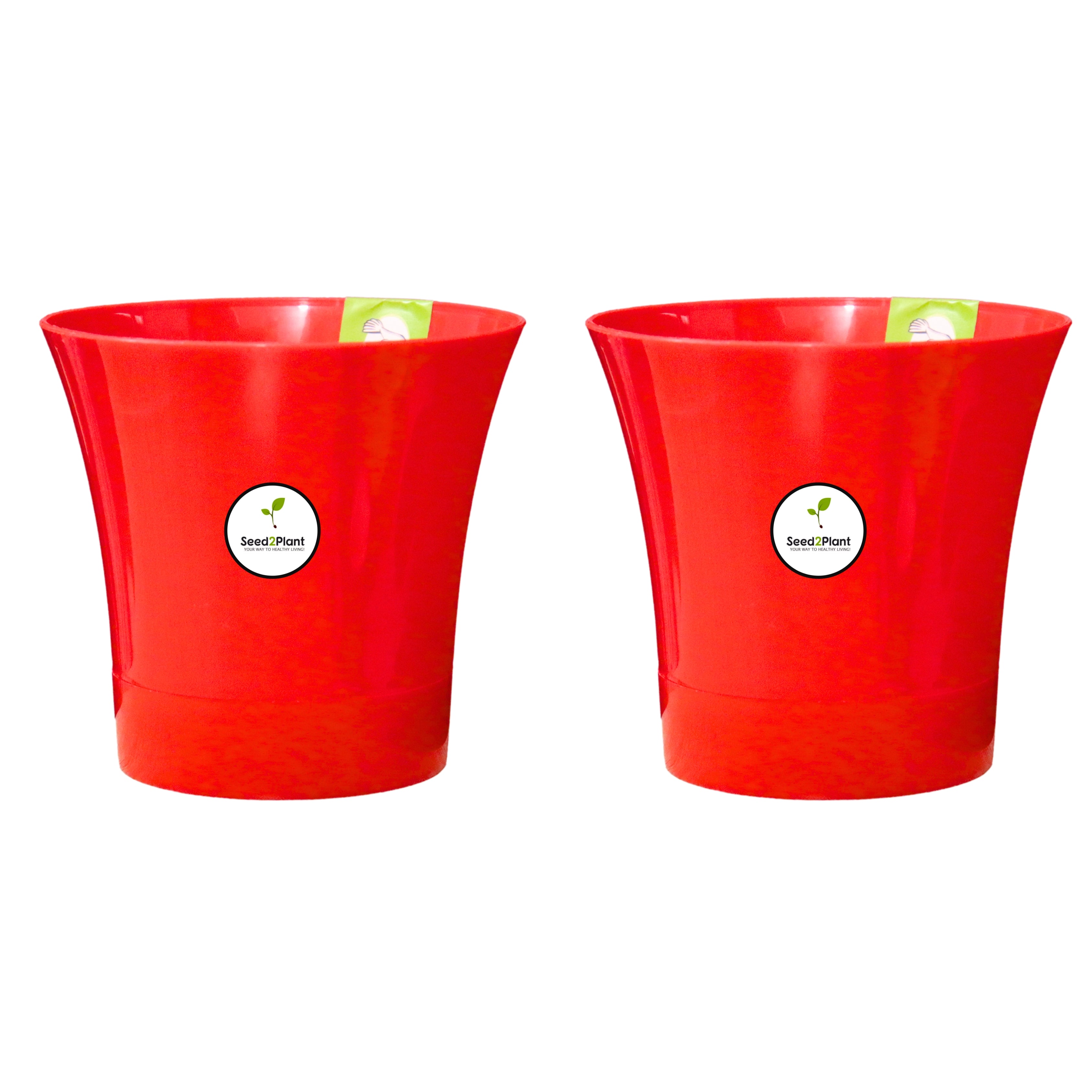 Self Watering Indoor Plastic Pot - Red Colour