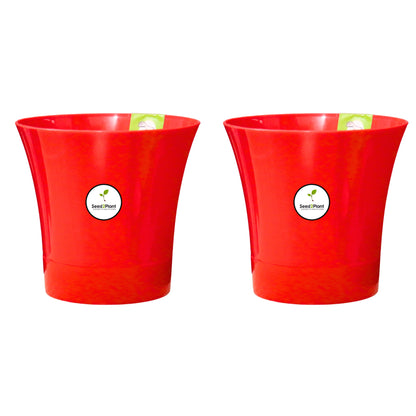 Self Watering Indoor Plastic Pot - Red Colour