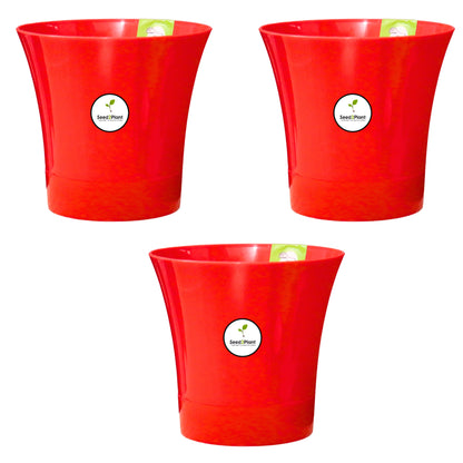 Self Watering Indoor Plastic Pot - Red Colour