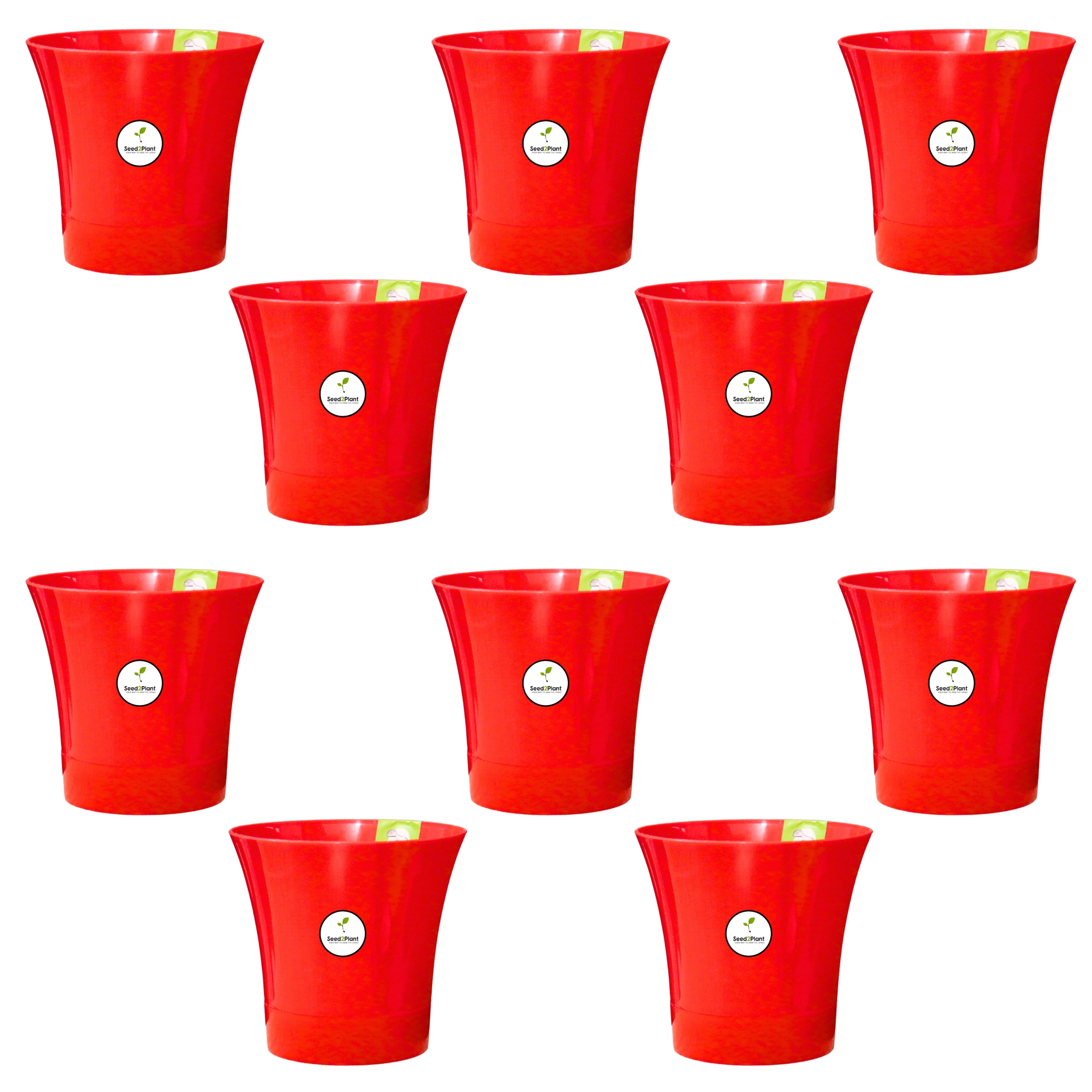 Self Watering Indoor Plastic Pot - Red Colour