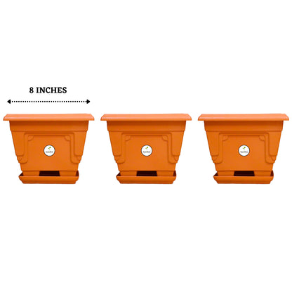 Prakriti Planter | Stylish Indian Terrace Garden 8 Inch Pot - Terracotta Colour