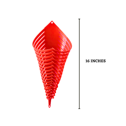 Plastic Orchid Cone - Red Colour