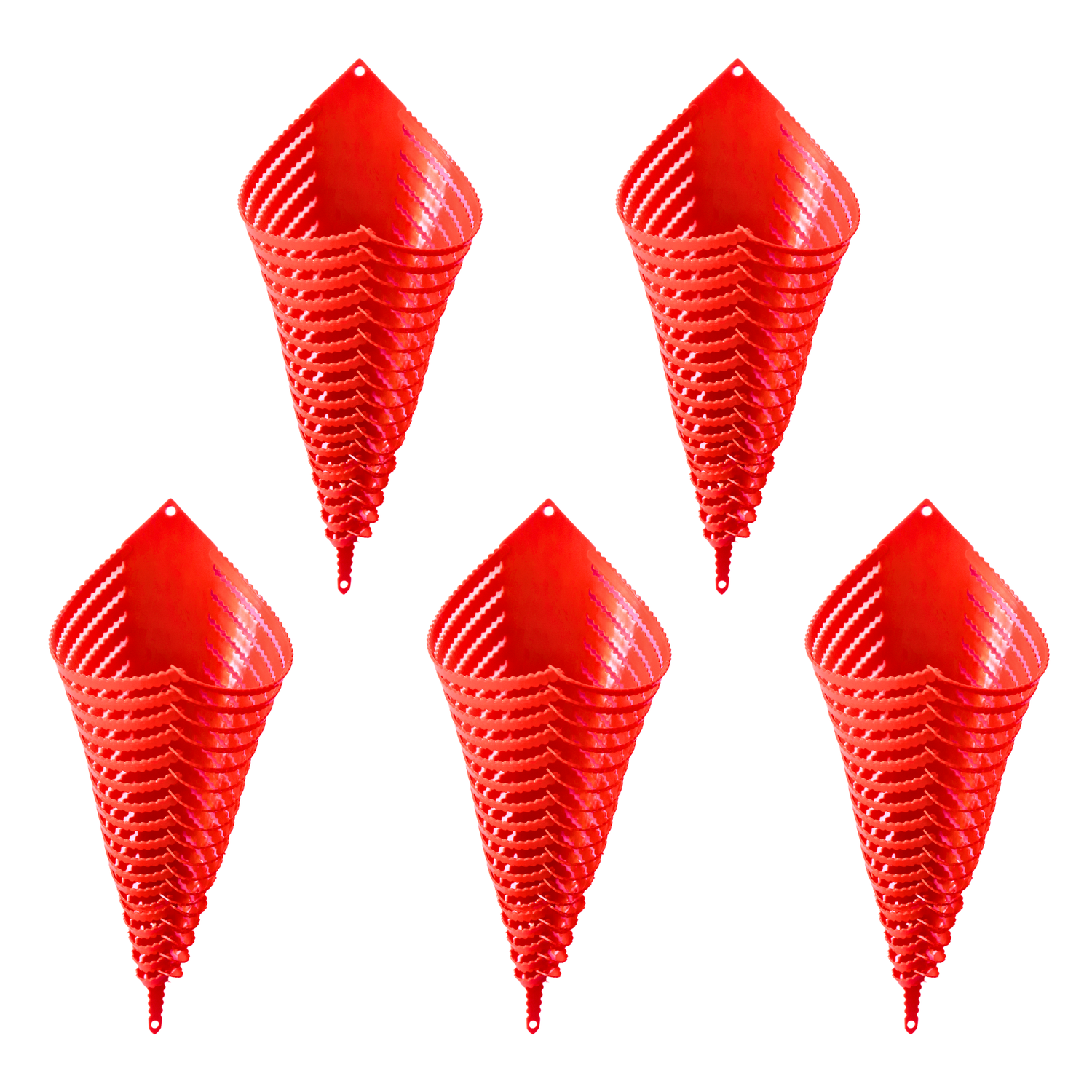 Plastic Orchid Cone - Red Colour