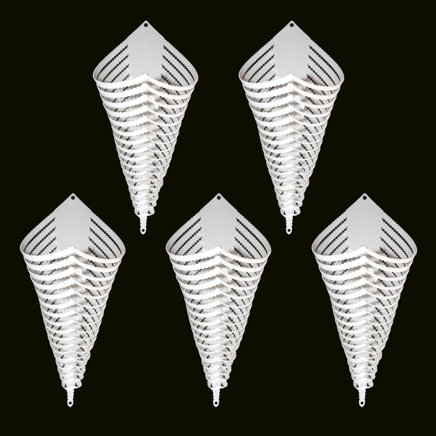 Plastic Orchid Cone - White Colour