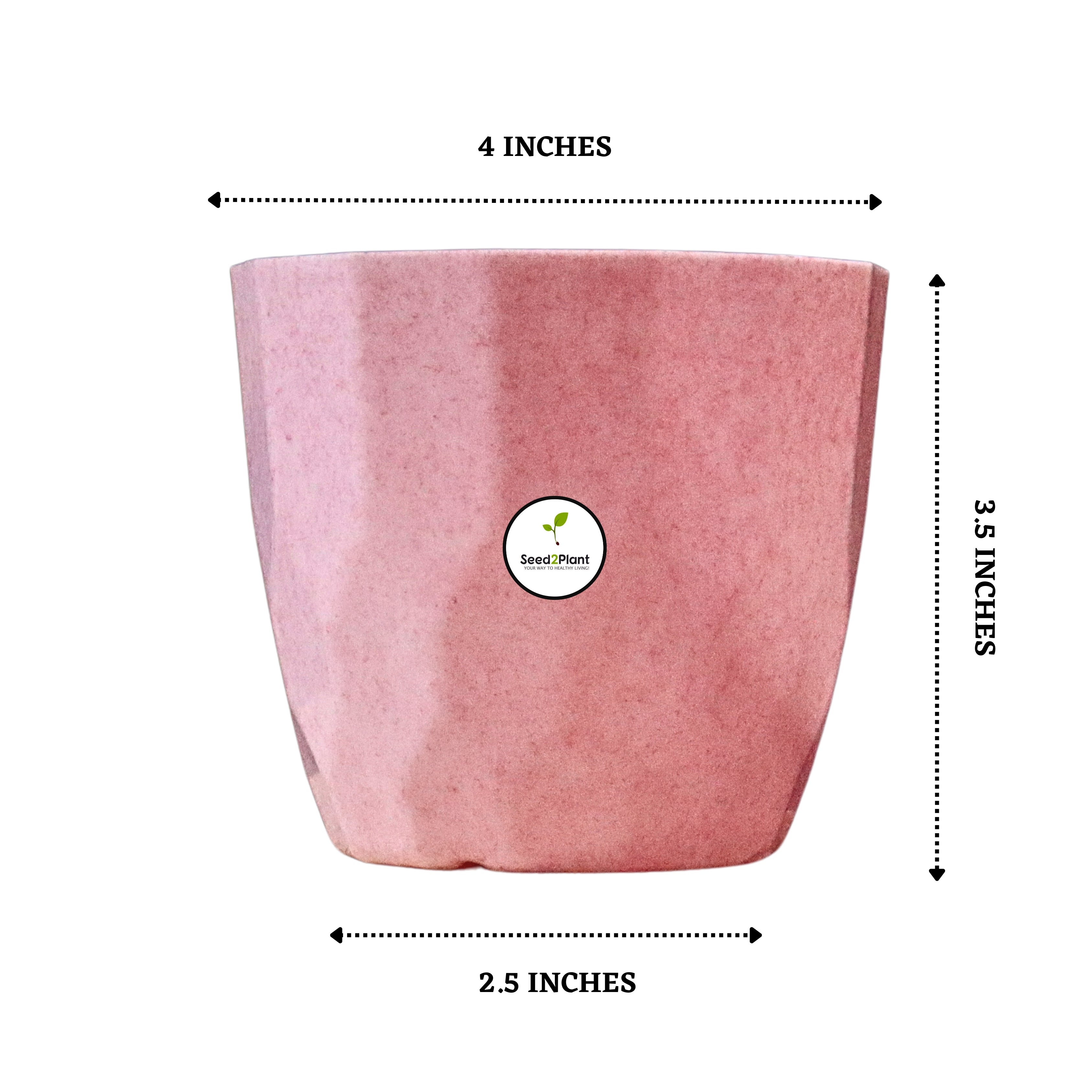 Indoor Tabletop Small Planter Plastic Pot - Light Pink Colour