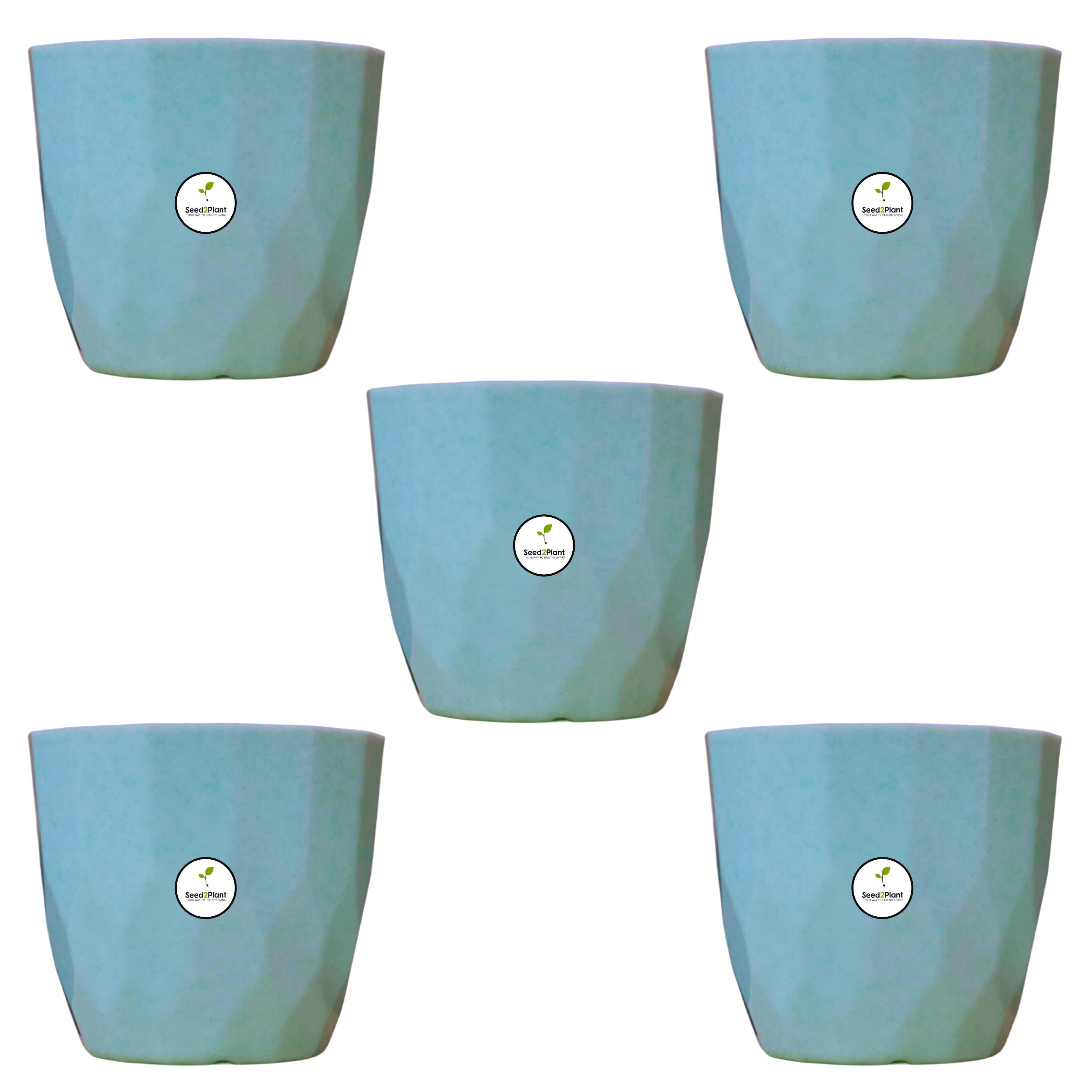Indoor Tabletop Small Planter Plastic Pot - Blue Colour