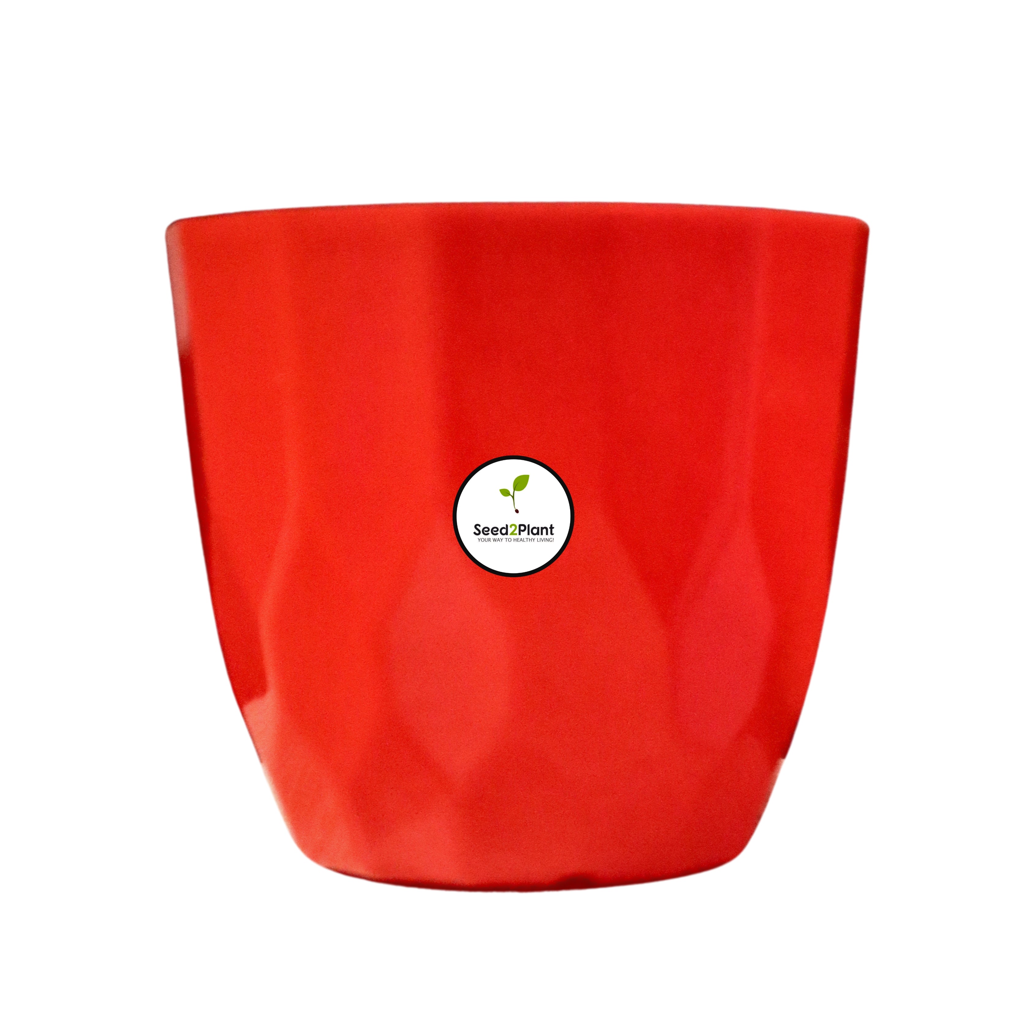 Indoor Tabletop Small Planter Plastic Pot - Red Colour