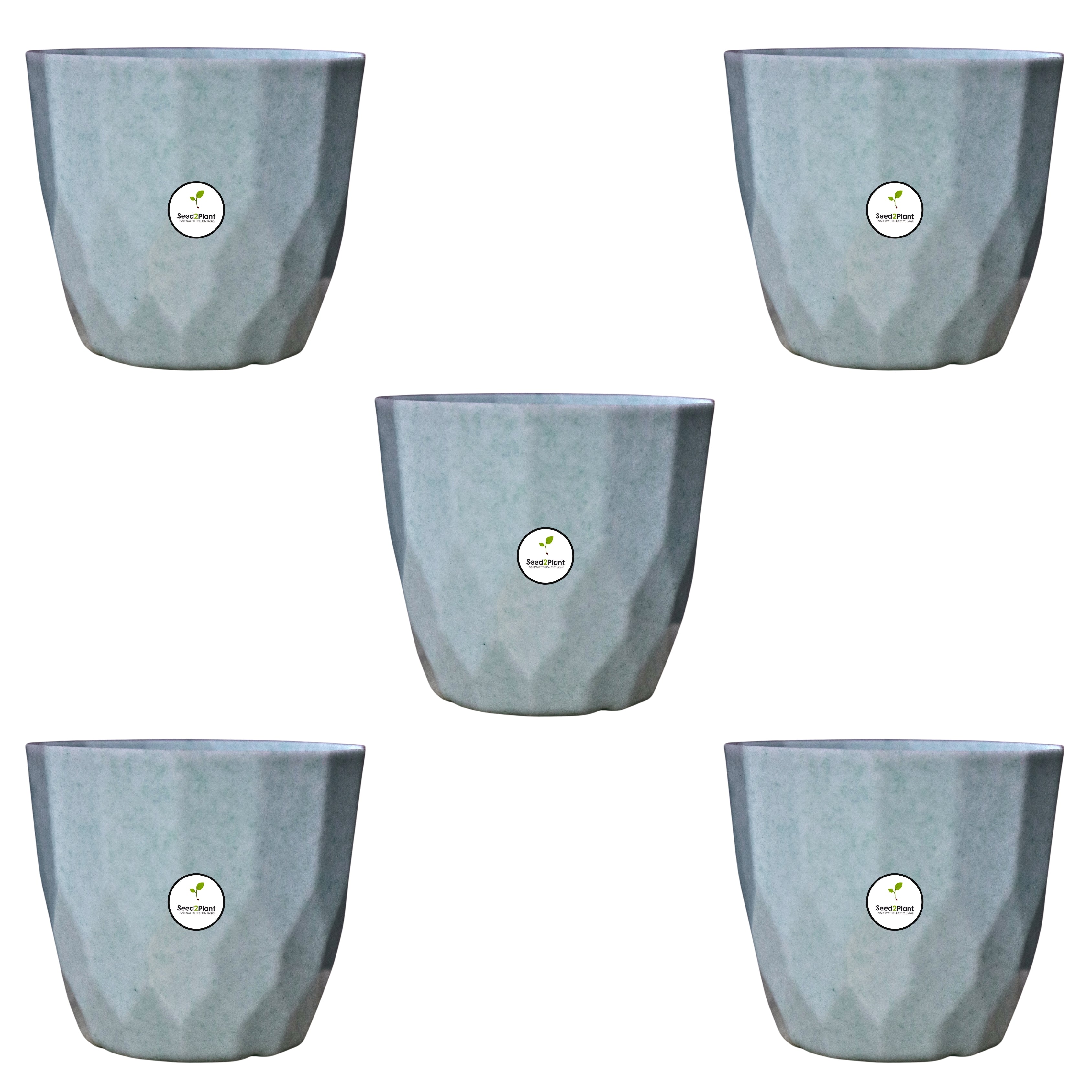 Indoor Tabletop Small Planter Plastic Pot - Grey Colour