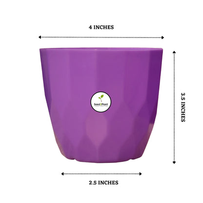 Indoor Tabletop Small Planter Plastic Pot - Violet Colour