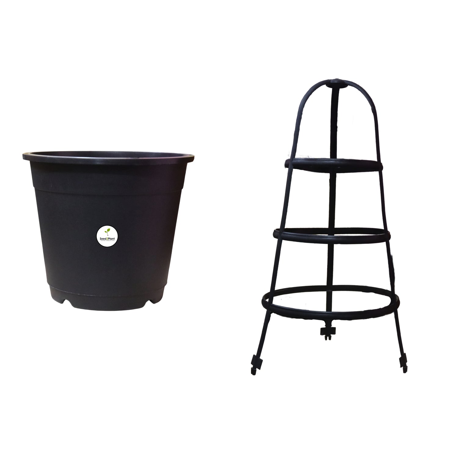 Plastic Trellis Pot / Planter - Black Colour