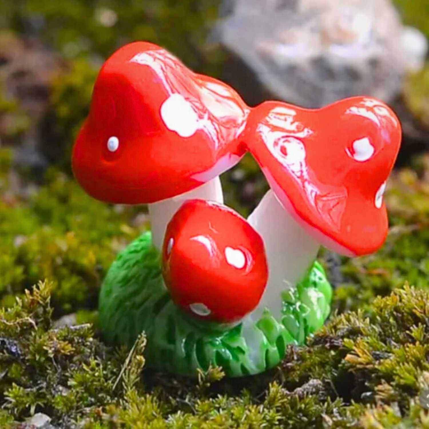 Tri Mushroom Garden Decorative Miniature