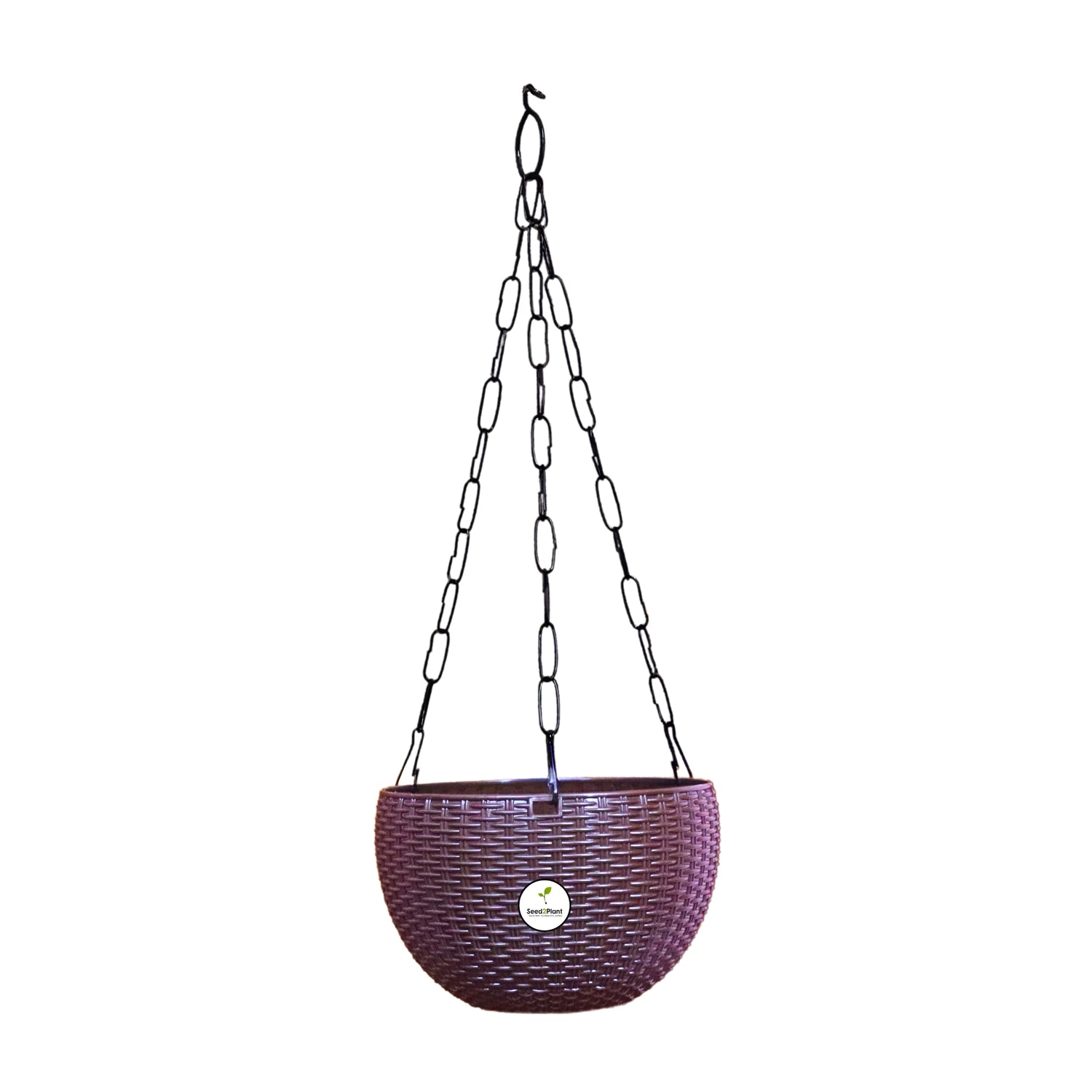 Ultra Model Virgin Plastic Hanging Pot - Brown Colour