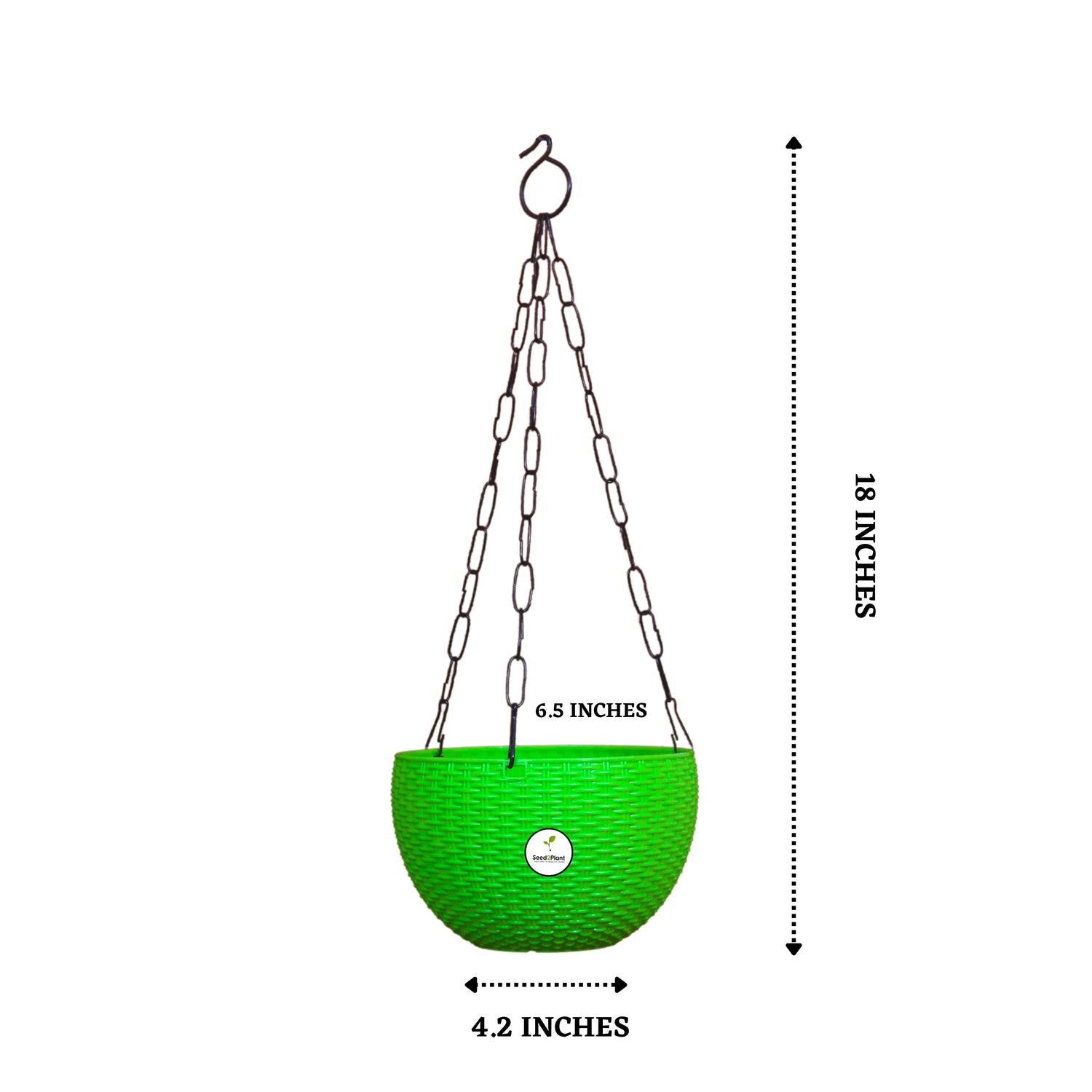 Ultra Model Virgin Plastic Hanging Pot - Green Colour