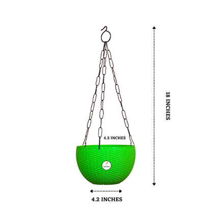 Ultra Model Virgin Plastic Hanging Pot - Green Colour