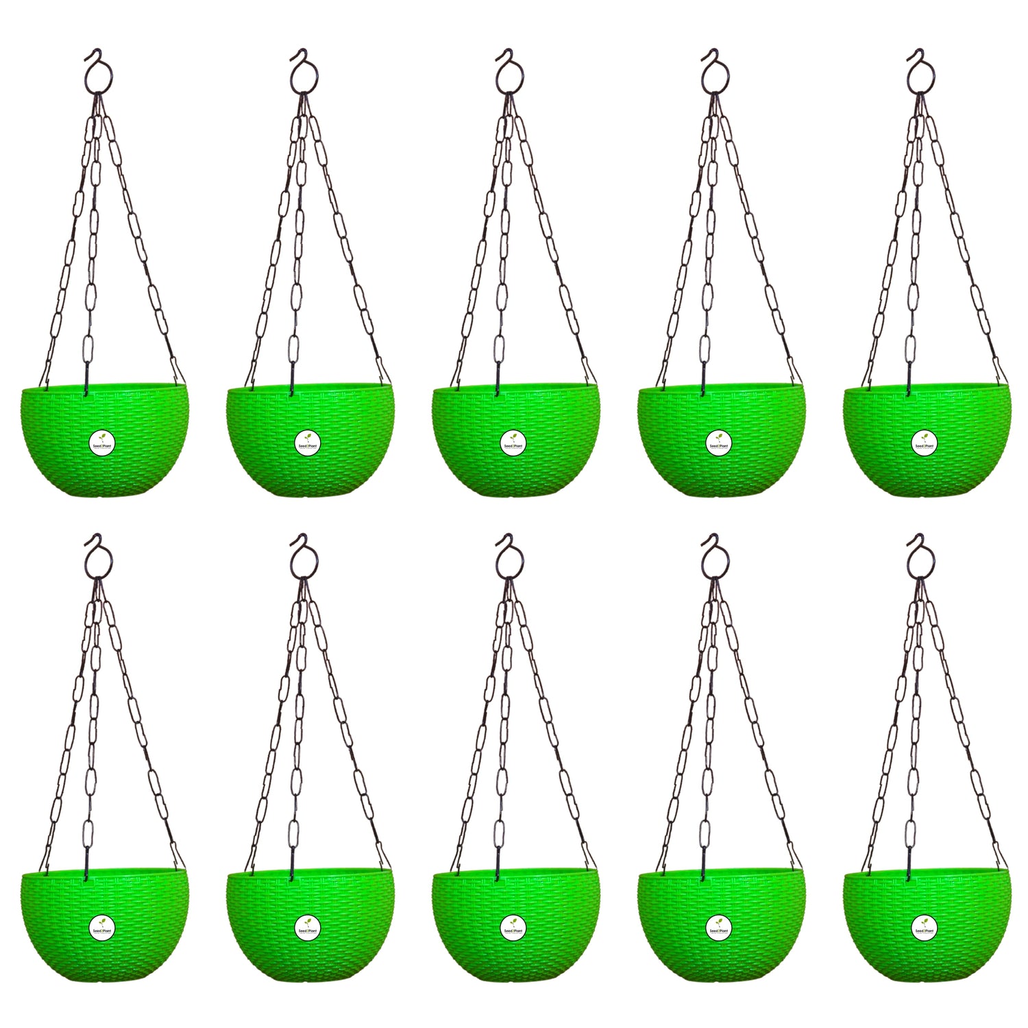 Ultra Model Virgin Plastic Hanging Pot - Green Colour