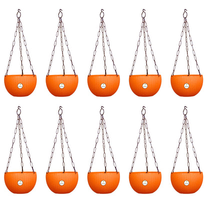 Ultra Model Virgin Plastic Hanging Pot - Orange Colour