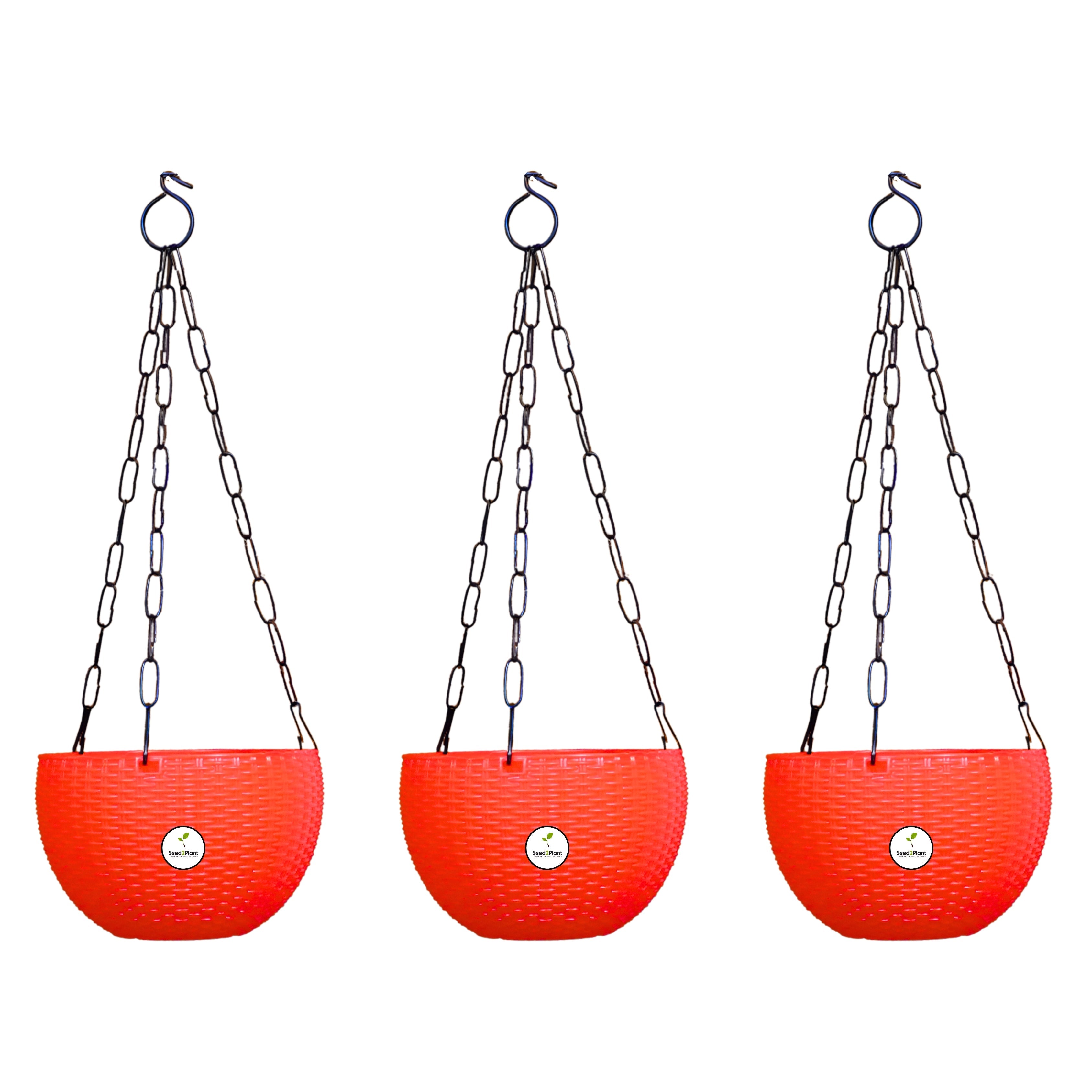 Ultra Model Virgin Plastic Hanging Pot - Red Colour