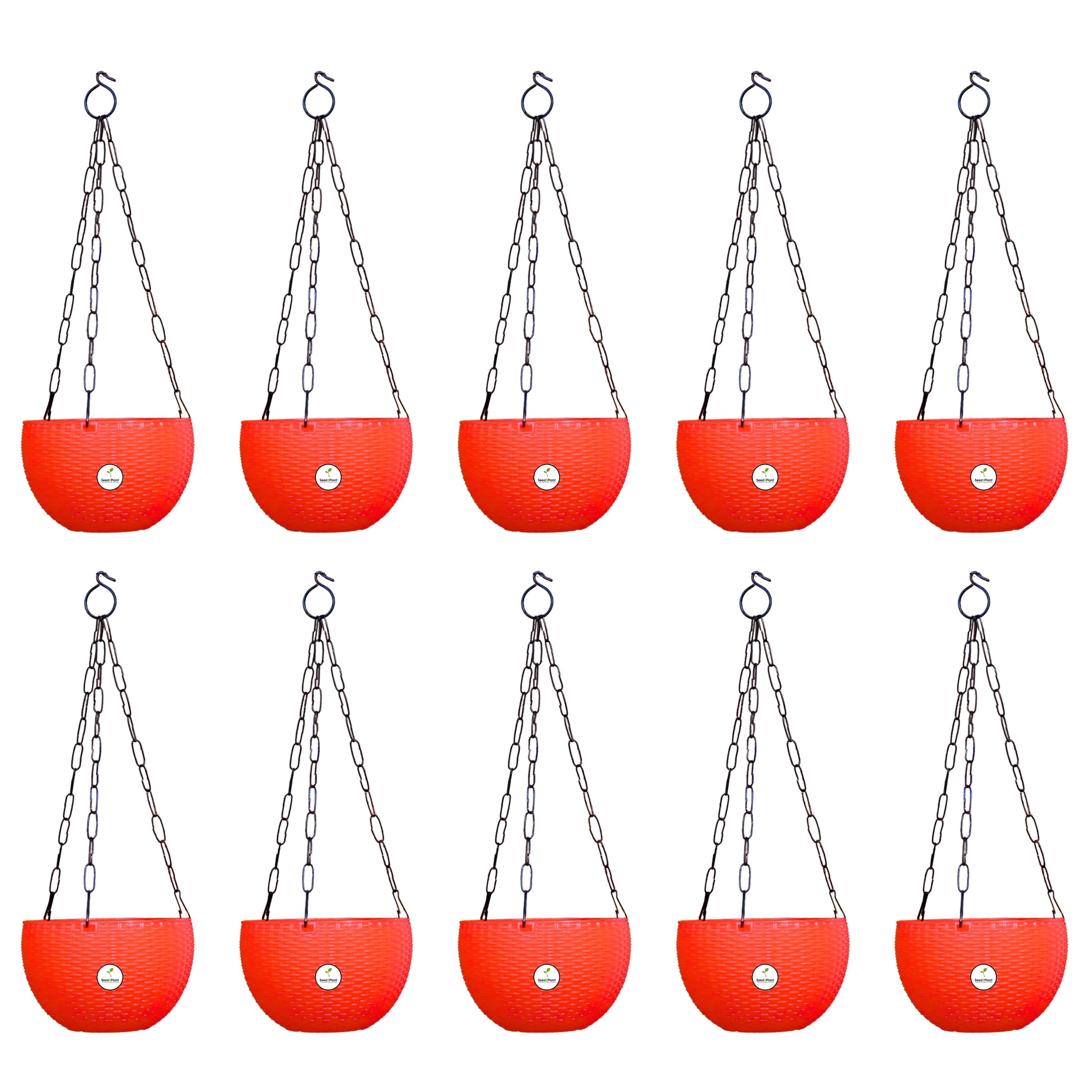Ultra Model Virgin Plastic Hanging Pot - Red Colour