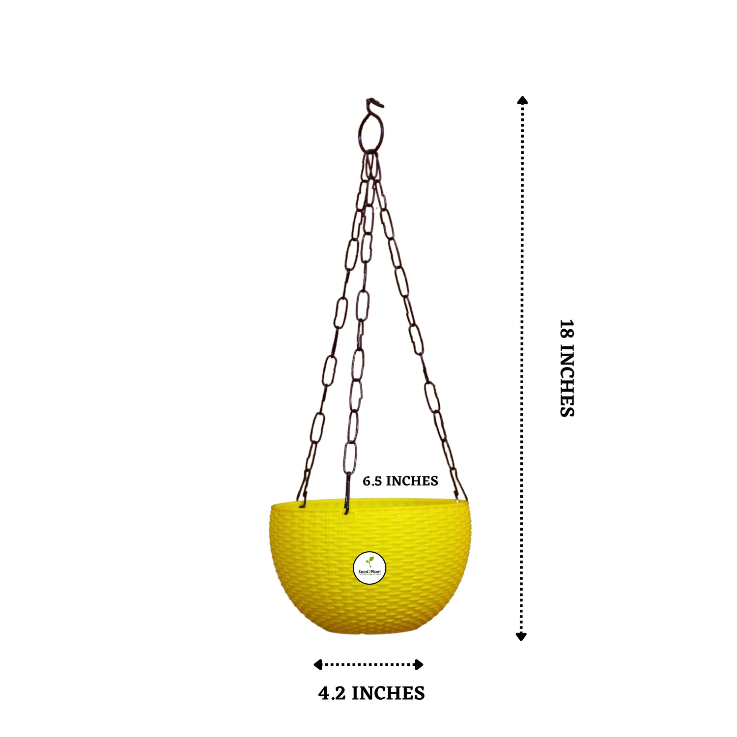 Ultra Model Virgin Plastic Hanging Pot - Yellow Colour