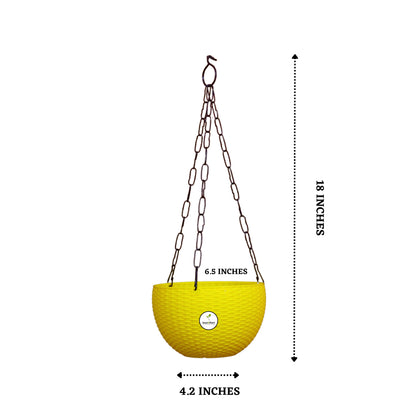 Ultra Model Virgin Plastic Hanging Pot - Yellow Colour