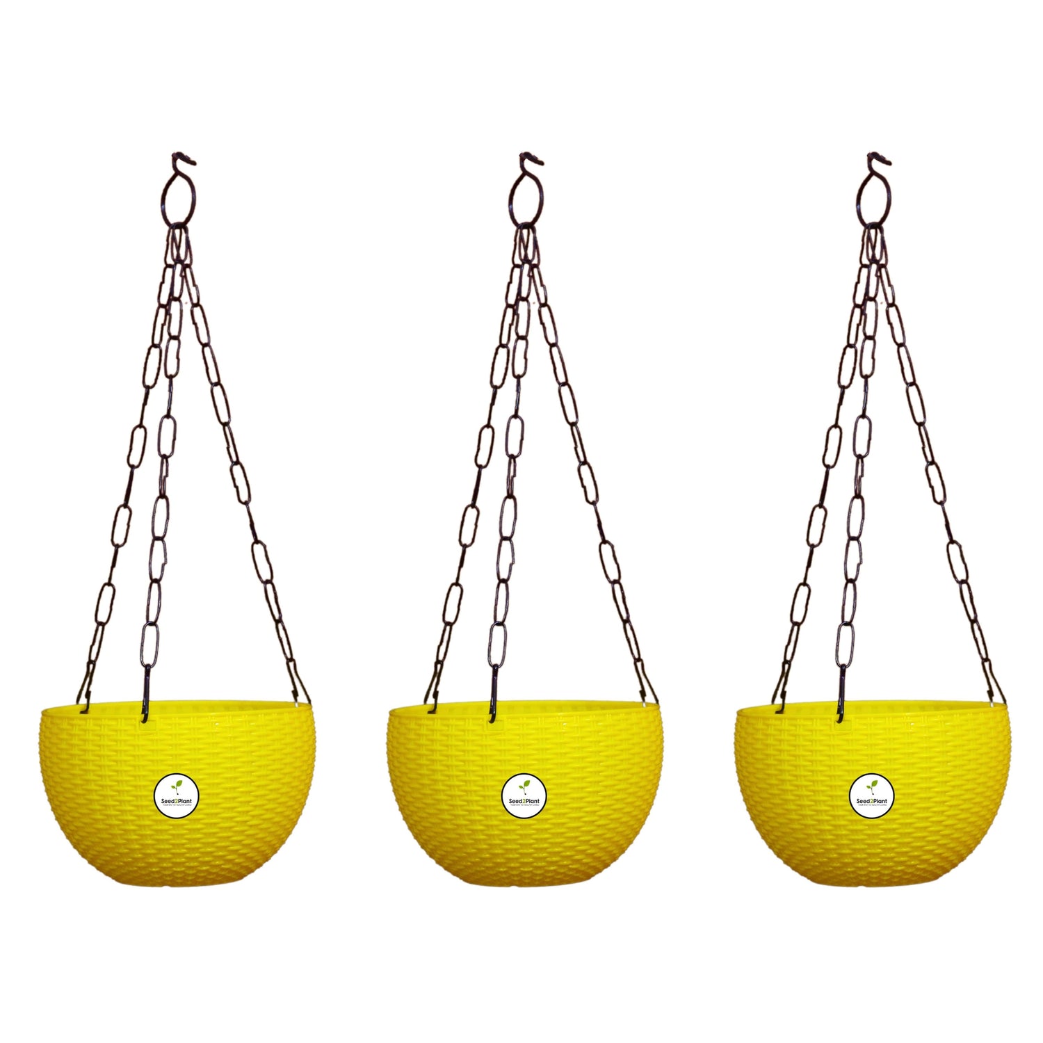 Ultra Model Virgin Plastic Hanging Pot - Yellow Colour