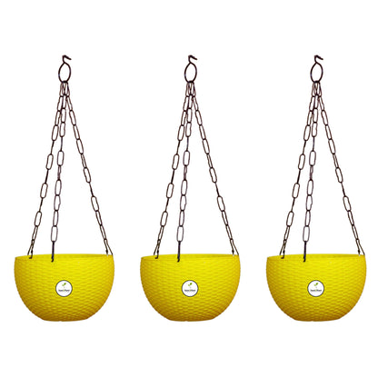 Ultra Model Virgin Plastic Hanging Pot - Yellow Colour
