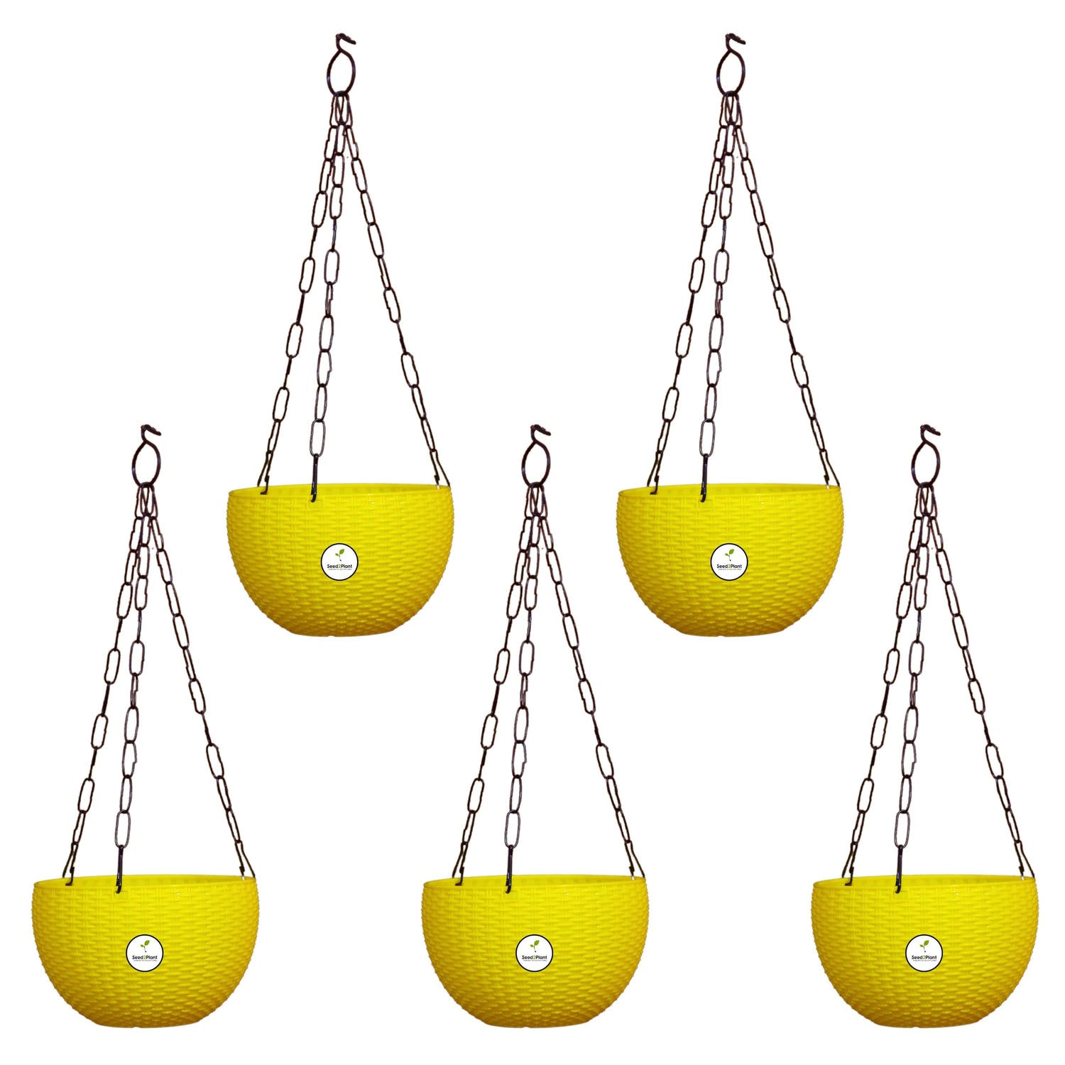 Ultra Model Virgin Plastic Hanging Pot - Yellow Colour